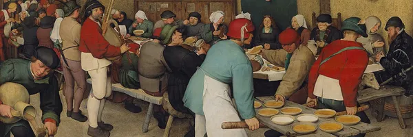 Il Banchetto nuziale, quadro del pittore fiammingo Pieter Bruegel il Vecchio (metà Cinquecento ca.).